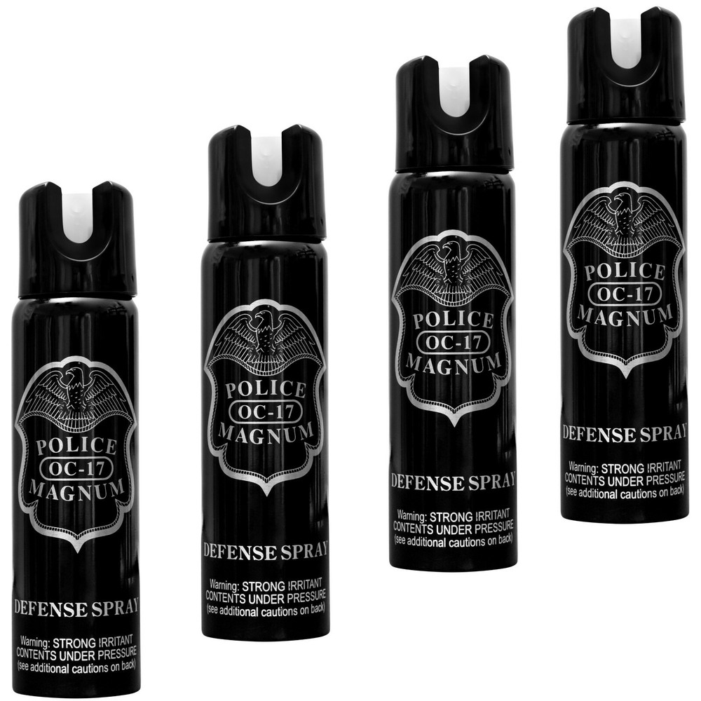 4 Police Magnum pepper spray 4oz GID Twist Lock Stream Safety Defense Security