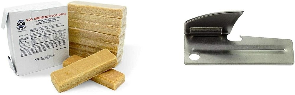SOS Food 3600 Calorie Bar Ration Emergency w/ Survival Can Opener