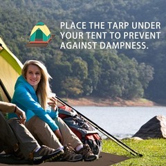KALINCO Waterproof Camping Tarp Tent Hammock Rain Fly, 3X3M, Coffee-10x10ft