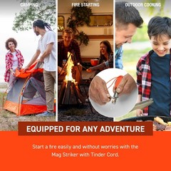 Emergency Fire Starter Kit – Mag Striker with Tinder Cord (2 Pack) for Camping,
