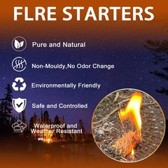 Fire Starter – Natural Fire Starters for Fireplace, Campfires, Chimney, BBQ, Fi