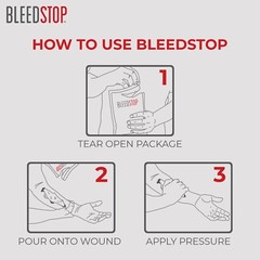 BleedStop™ First Aid Powder for Blood Clotting, Trauma Kit – 5 PK (15g) Pouches