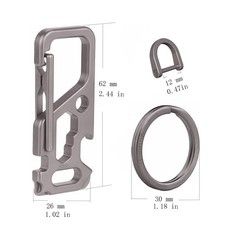 Titanium Carabiner Clip for Keys,Multifunctional EDC Keychain with Keyring,Ba…