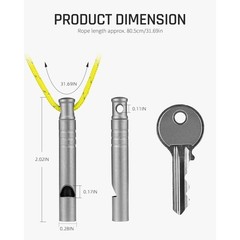 Titanium Emergency Safety Whistle 120dB Loud Outdoor Survival Whistle with