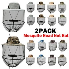 Mosquito Head Net Hat with Hidden Mesh Protect Bugs Bees For Hiking Fishing