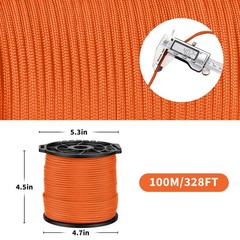 Paracord Rope, 100M/328FT, 4mm, 9 Strand Parachute Spool Cord Nylon Paracord …