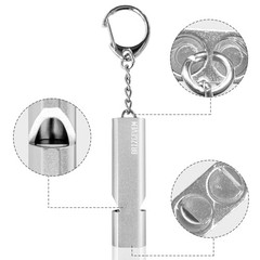 Survival Whistles 4-Pack & 6-Pack, Upgraded Aluminum Emergency 4 Pack Silver