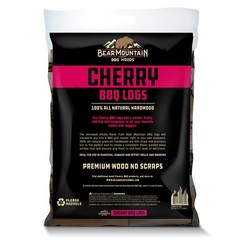 Bear Mountain BBQ Cherry BBQ Wood Logs for Outdoor Fire Pits & Smokers, 1 Bag