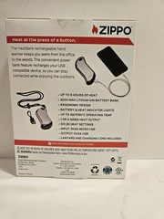 Zippo Silver HeatBank 9s Rechargeable Hand Warmer Power Bank