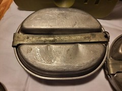 Survival Emergency Bug Out Gear Tin Pan Plate Combo Water Silver Plate Flatware