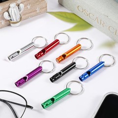 120 Pcs Bulk Emergency Aluminum Survival Whistle with Keychain 7 Colors Extra…