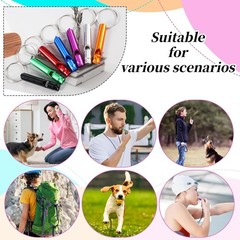 120 Pcs Bulk Emergency Aluminum Survival Whistle with Keychain 7 Colors Extra…