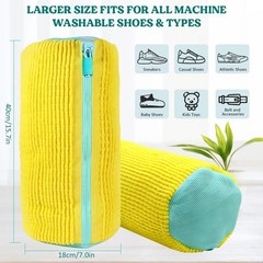 Shoe Washing Machine Bag 2 Pack, 360°Deep Clean 12.8 liters, Yellow 2pcs