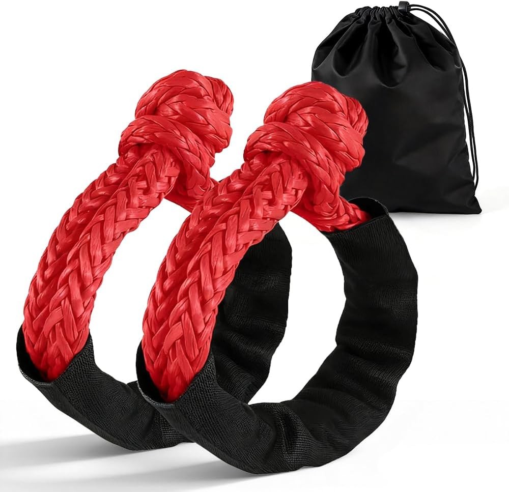 2PCS Soft Shackle 1/2 Inch x 22 Inch (56,000LBS Break Strength), Synthetic Soft