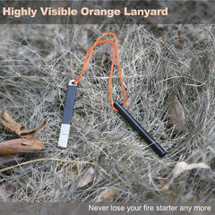 4″ Portable Pocket Waterproof Ferrocerium Ferro Rod Fire Starter Survival Tool