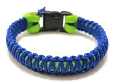 Paracord Bracelet 550 Neon Green/Ultra Blue Micro Cord U.S. Seller