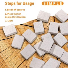 Natural Fire Starters for Outdoor: 32 Cubes Fire Starter Campfire Fireplace W…