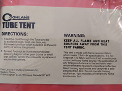 Vintage Coghlans 8760 Tube Tent Lightweight Emergency Shelter
