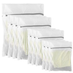 10 Pack Mesh Laundry Bags for Delicates with Non 10Pack(Family Size1), White