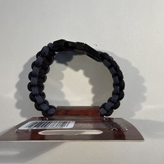 LARGE Survival Bracelet Military Grade Nylon Paracord 7’ Rope Black/Blue Hiking