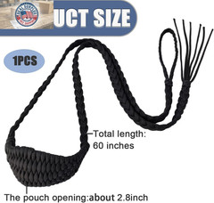 Paracord Balearic Shepherd Sling, 63 Inch Handcrafted Braided Slingshot, Roman G