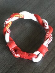 St Louis Cardinals Twisted Red & White Bracelet. Approximately 8”