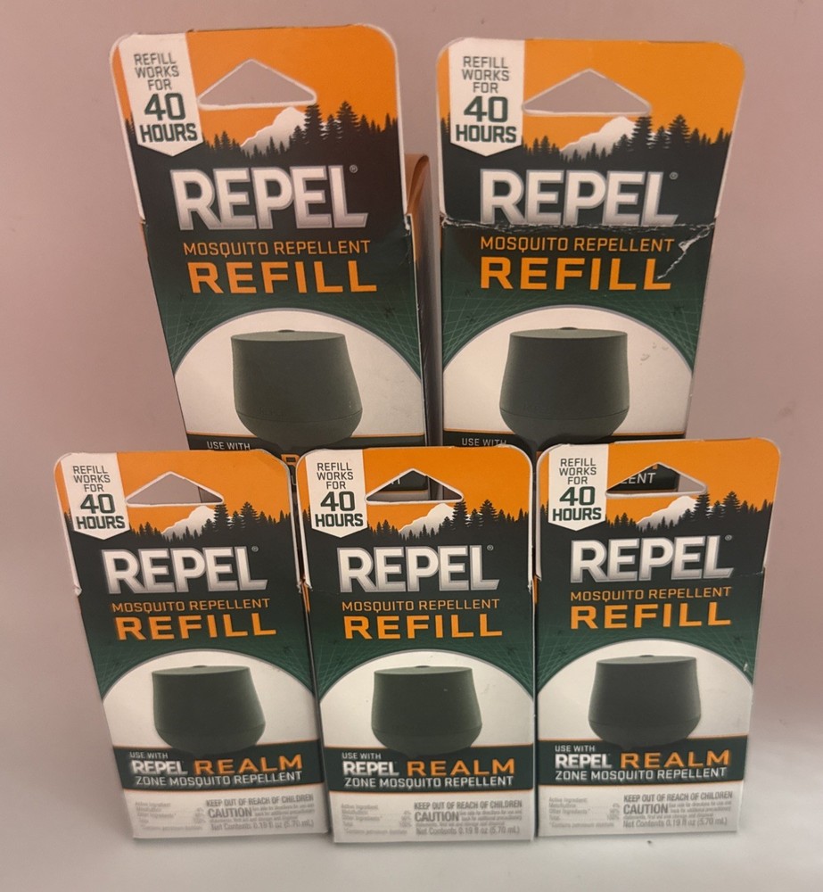 5 Pack Bundle Realm Zone Mosquito Repellent Refills Refill 40 Hrs Each