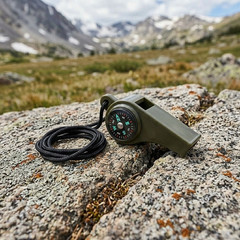 5Pcs 3-In-1 Emergency Survival Whistles with Compass Thermometer