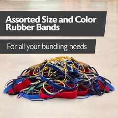 BAZIC Assorted Dimensions 227g/0.5 lbs. Rubber Bands, Multi 1-Pack, Multiple