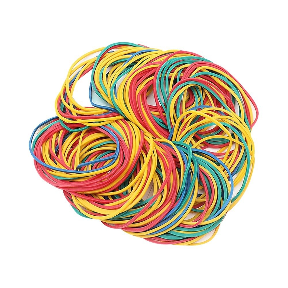 500 Pcs 38mm Colorful Rubber Bands Colored Elastic diameter, Multi