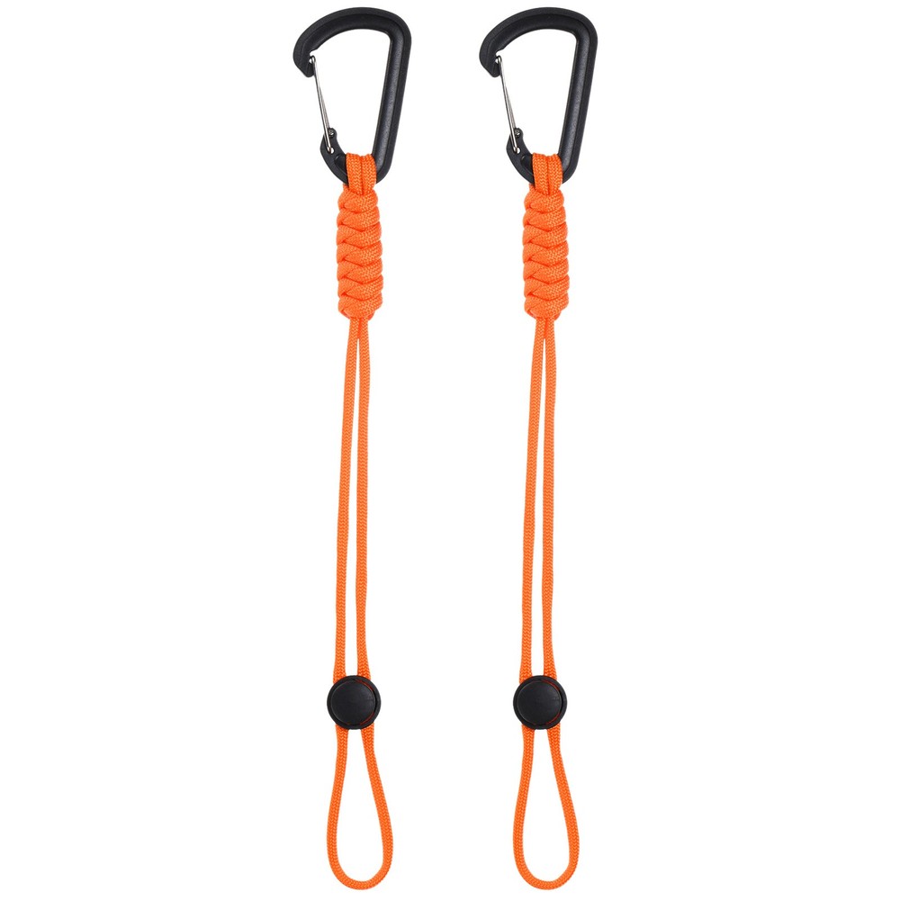 2-Pack Paracord Keychains with Clips[Orange]