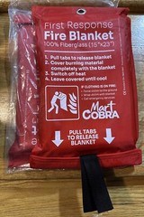 2x Mart Cobra Fire Blanket for Home, Kitchen, Camping Safety Fiberglass 15”x 23”