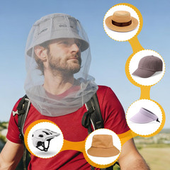 2 Pack Mosquito Head Net Mesh, Fits All Hats for Men & Women,Grey | Bug Face …