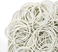 AMUU Rubber Bands office 300pcs white Small for 300 pcs, White