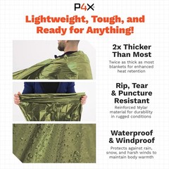 PREPARED4X Mylar Blankets 8 Pack – Waterproof Emergency 8 pack, Green (82×50)