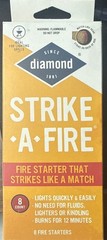 8 piece Diamond Strike-A-Fire Starter Match Sticks Firestarter Logs 12min. Burn