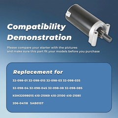 Liguvcy Starter Motor Replacement For Kohler Couragetwin Sv710 Sv715 Sv720