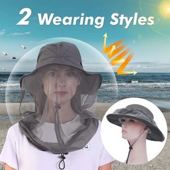 Mosquito Head Net Hat Mesh Face Cover Anti Insect Protection for Fishing Camping