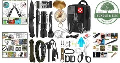 Portable Survival Gear Set with Flashlight, Compass, and Essential Supplies