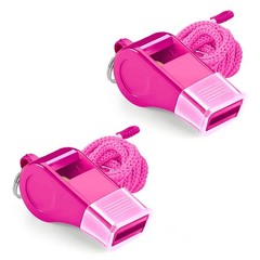 Pink Whistle, Plastic Whistle Emergency with Lanyard and Mouthpiece – Loud Cr…