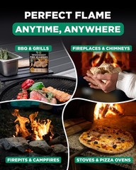 370 Pcs Natural Fire Starters – Quick Ignite, Long-Burning, Odorless Charcoal St