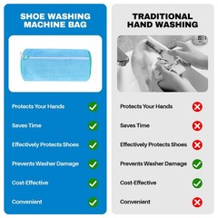 Shoe Washing Machine Bag: Laundry Bag for 15″L x 7″W x 7″H, Blue 2pcs