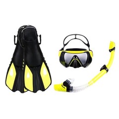 Snorkeling Set: Adjustable Mask, Dry Top Snorkel & Fins for Ultimate Comfort!