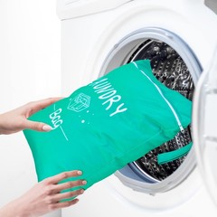 2 Pcs Large Travel Laundry Bags – Waterproof Wet/Dry, 14.9 x 18.8, Green+Grey