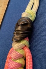 Paracord keychain. bagpurse, backpack, jacket zipper pull. Aviator Desert skull