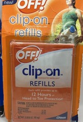 Off! Clip-on Fan Blue (preowned) Circulated Mosquito Repellent w/ 4 Refills NOS