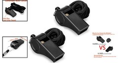 Durable Plastic Sports Whistles – 2 Pack with Lanyard for Coaches & Officials