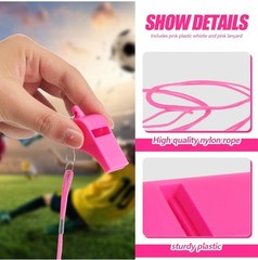 24PCS Plastic Sports Whistles Coaches Whistle with Loud Crisp, Whistle with Lany
