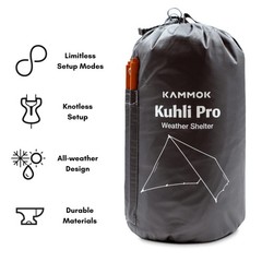 KAMMOK Kuhli Pro | Versatile Weather Shelter, Pro, Granite Gray