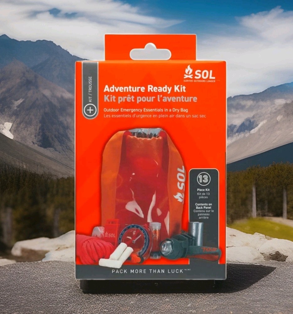 New in Box SOL® 13 Piece Adventure Ready Survival Emergency Essentials Kit